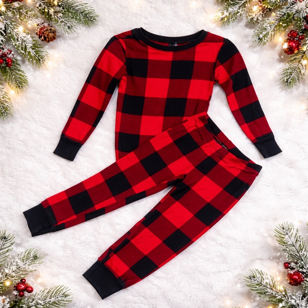 Old Navy Red and Black Plaid Kids Pajamas